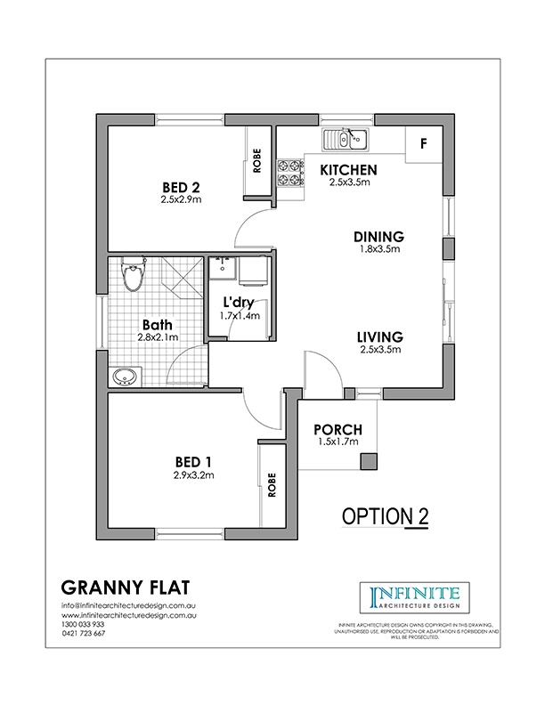 2-Bedroom Granny Flat Designs